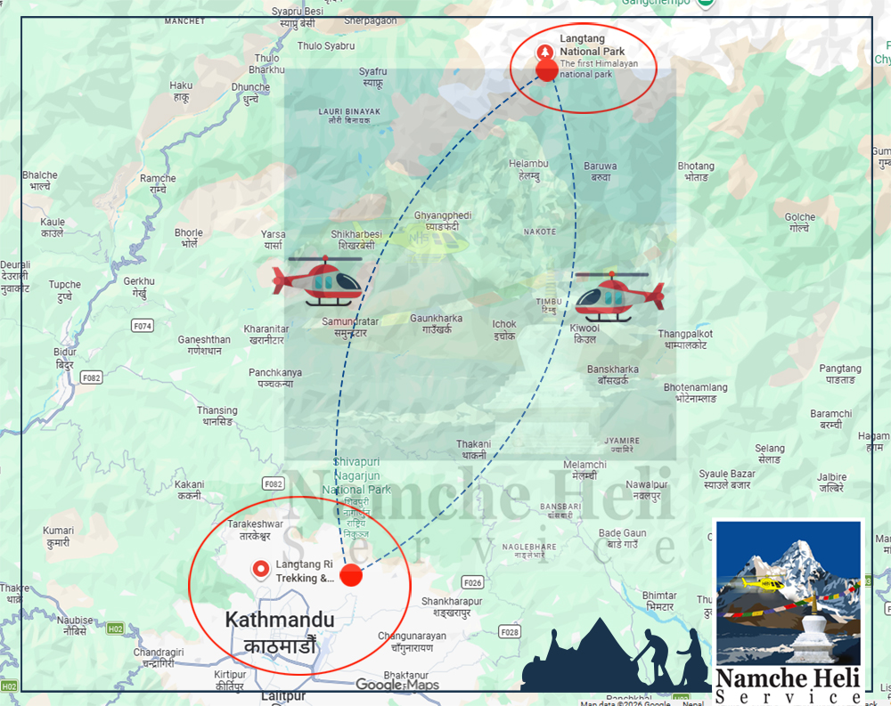 Langtang Helicopter Tour Map