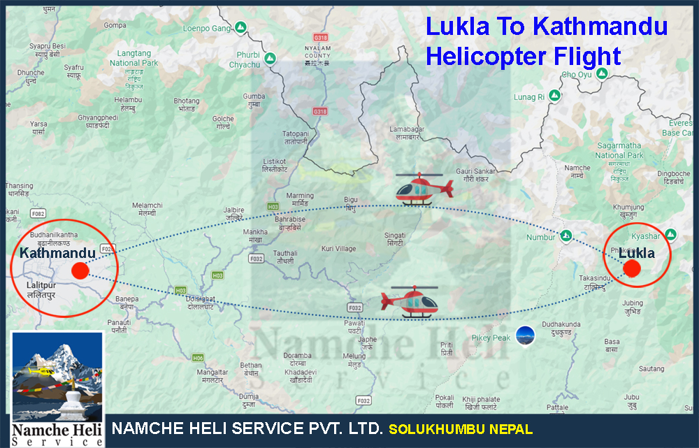 Lukla To Kathmandu Helicopter Flight Map