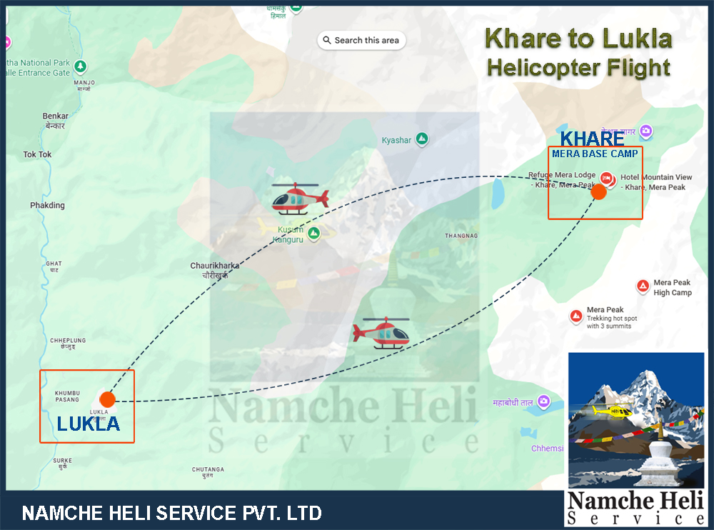 Khare to Lukla Heli Map